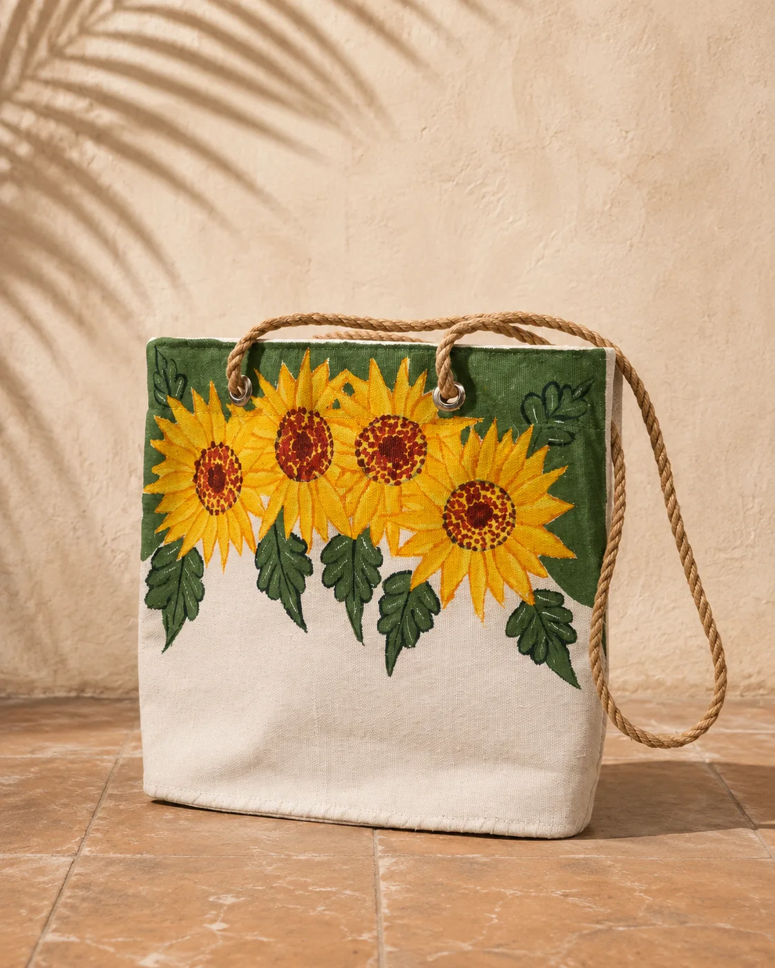 Canvas Sunflower Shoulder Bag by Bunevia