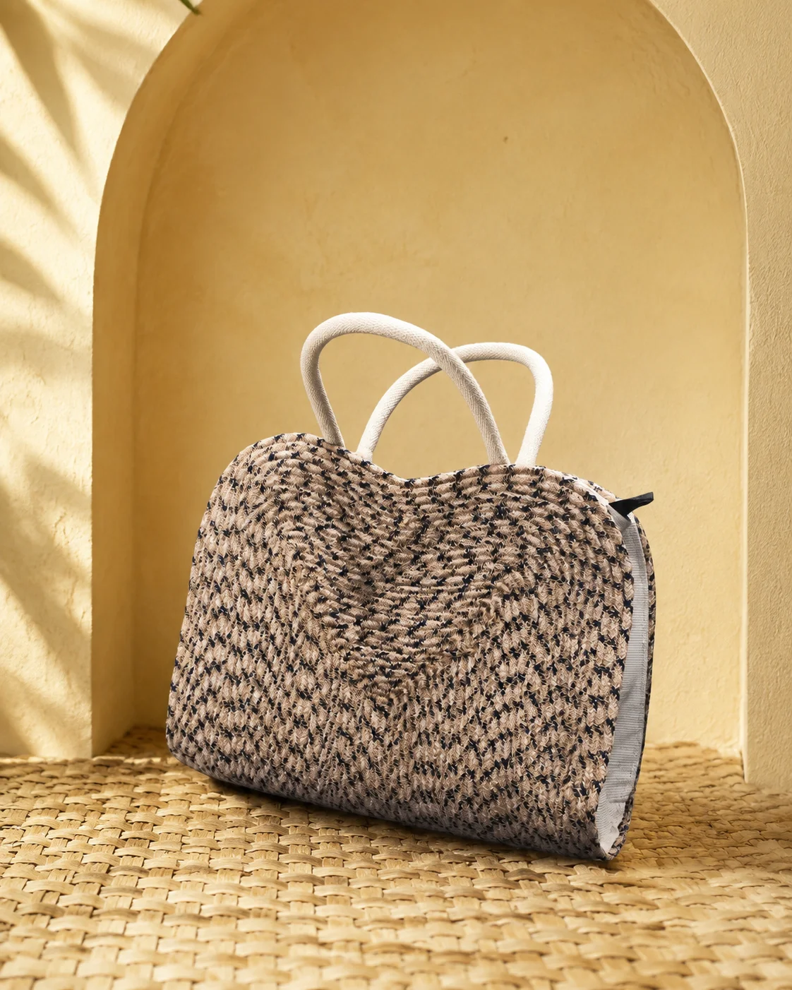 Monochrome Weave Handbag by Bunevia
