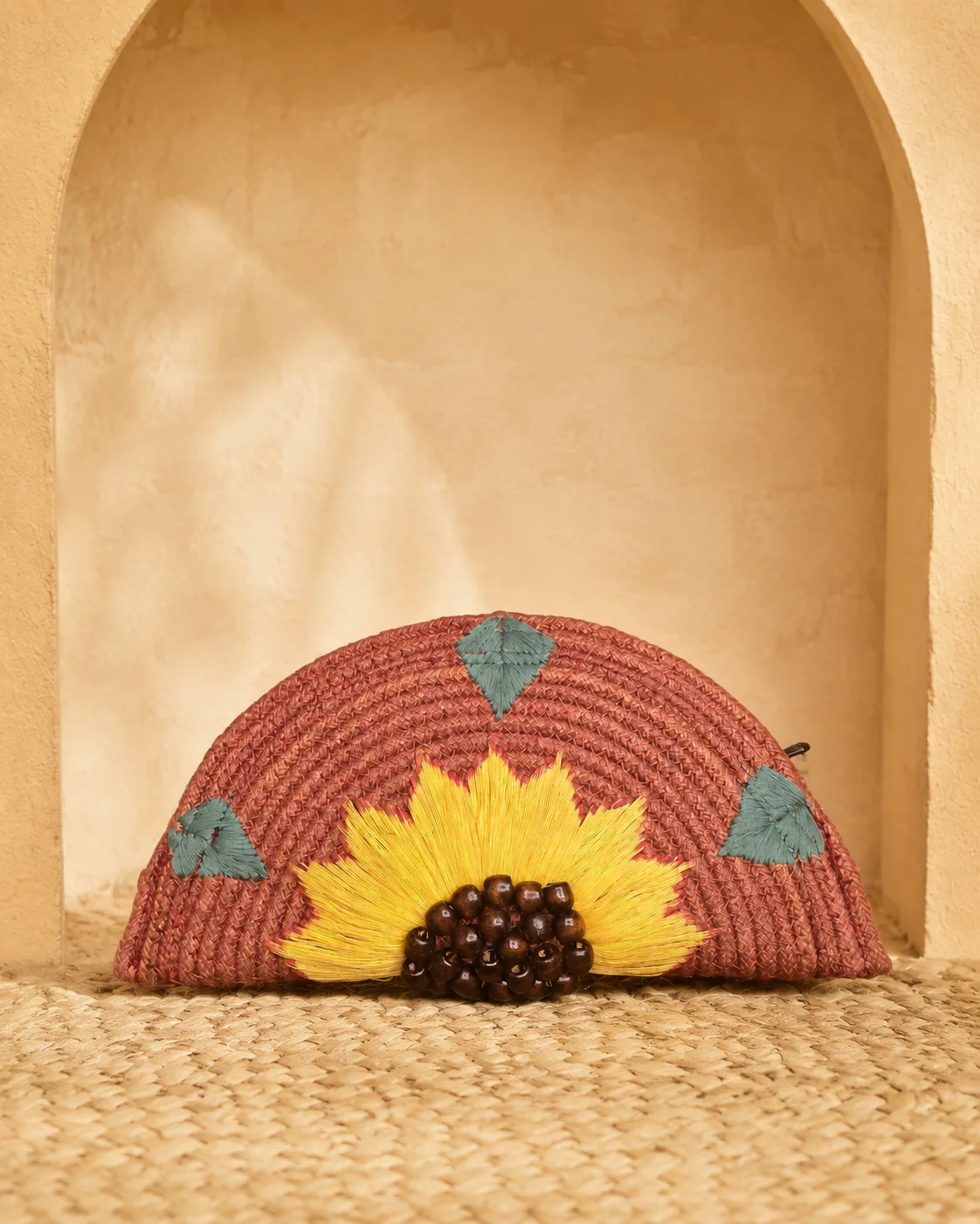 Coral Sunflower Clutch by Bunevia