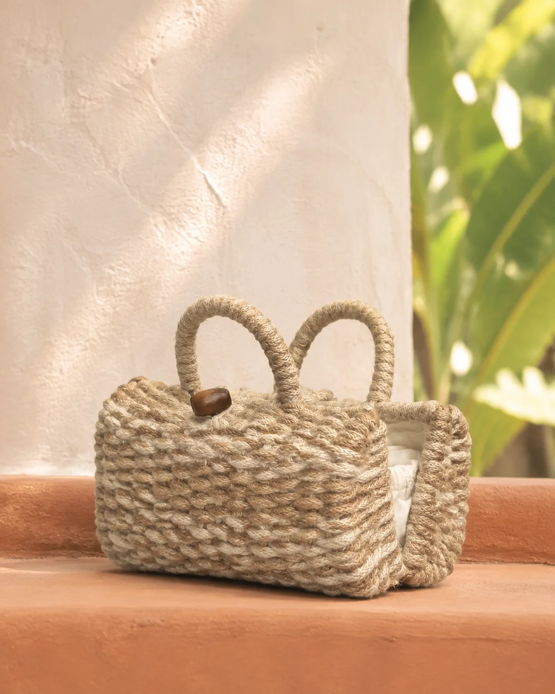 Natural Basket Handbag by Bunevia