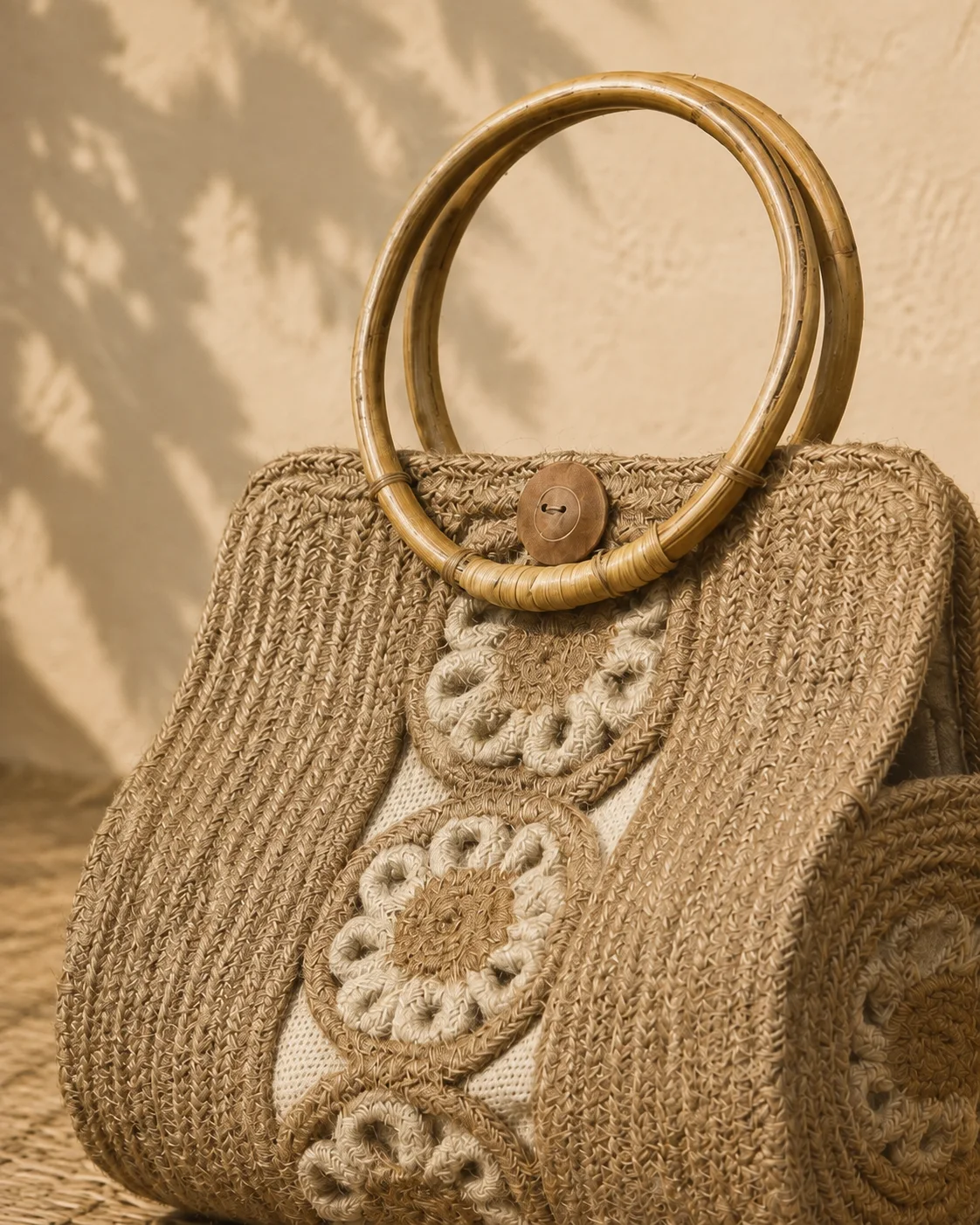 Natural Crochet Handbag by Bunevia
