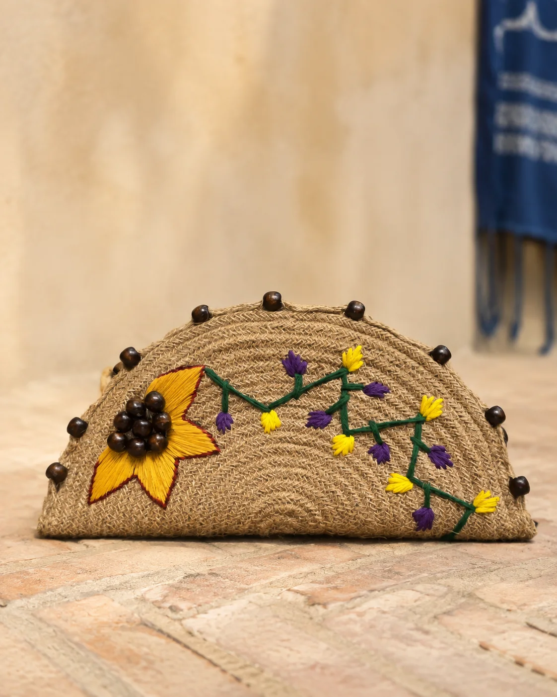 Beaded Sunflower Clutch by Bunevia