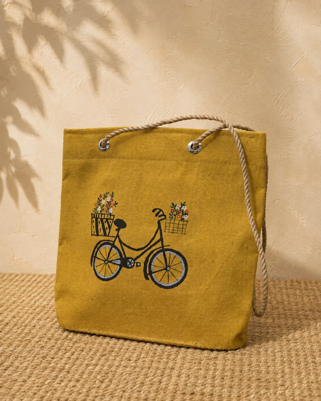 Mustard Bicycle Tote by Bunevia